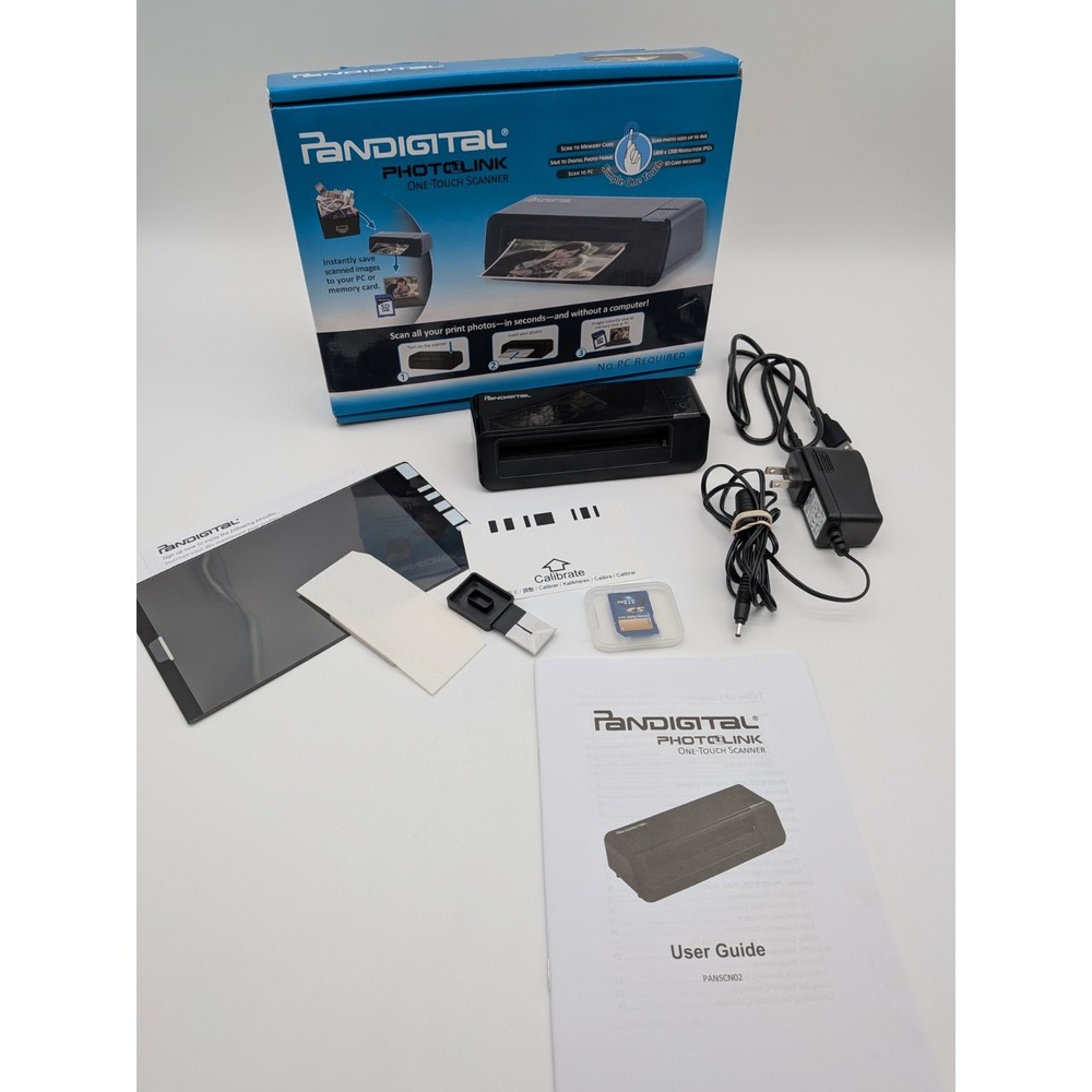 Pandigital PhotoLink One Touch 4x6 Photo Scanner PANSCN02 w 512MB SD Card